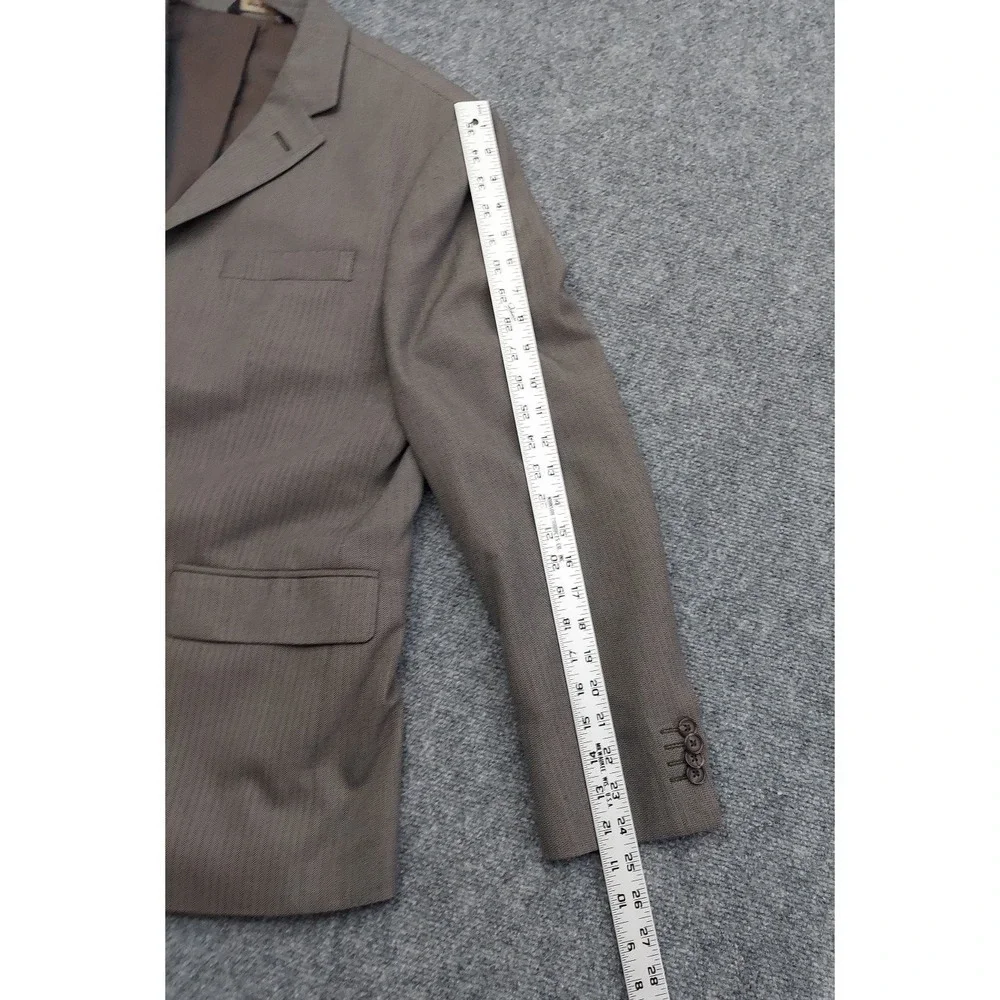 Banana Republic Blazer Jacket 40 Short Brown Herringbone 3 Button Notch